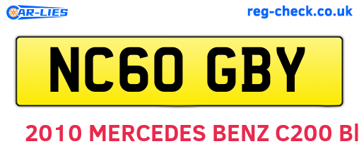 NC60GBY are the vehicle registration plates.