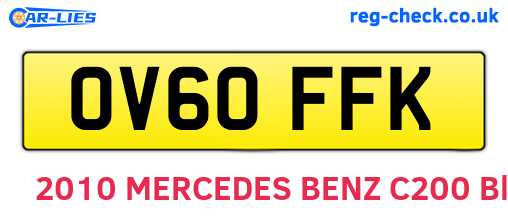 OV60FFK are the vehicle registration plates.
