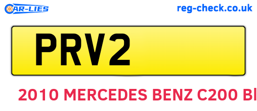 PRV2 are the vehicle registration plates.