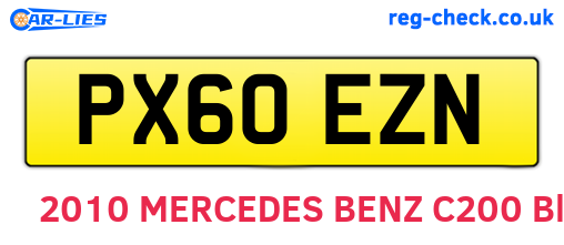 PX60EZN are the vehicle registration plates.