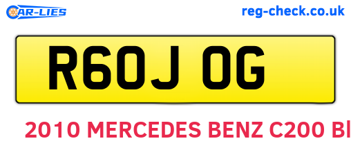 R60JOG are the vehicle registration plates.