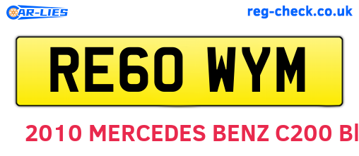 RE60WYM are the vehicle registration plates.
