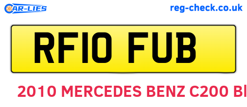 RF10FUB are the vehicle registration plates.