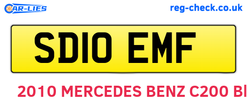 SD10EMF are the vehicle registration plates.