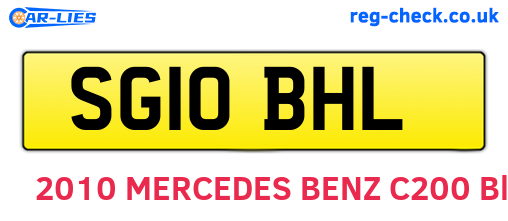 SG10BHL are the vehicle registration plates.