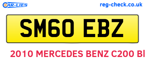 SM60EBZ are the vehicle registration plates.