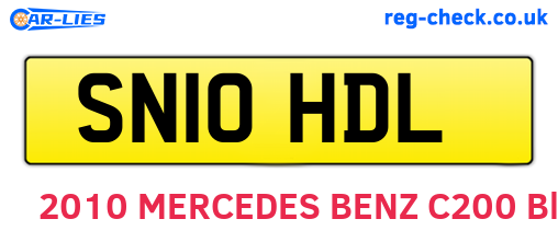 SN10HDL are the vehicle registration plates.