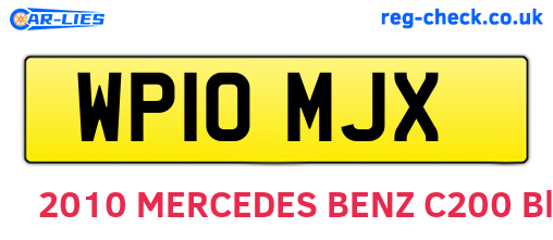 WP10MJX are the vehicle registration plates.