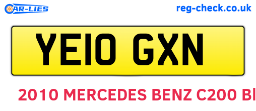YE10GXN are the vehicle registration plates.