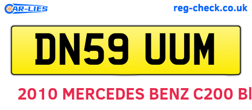 DN59UUM are the vehicle registration plates.