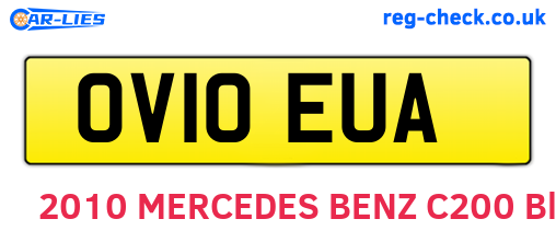 OV10EUA are the vehicle registration plates.
