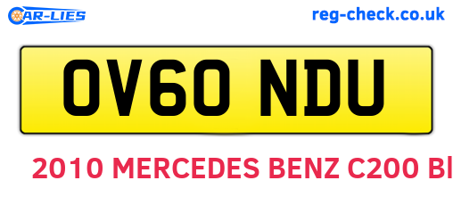 OV60NDU are the vehicle registration plates.