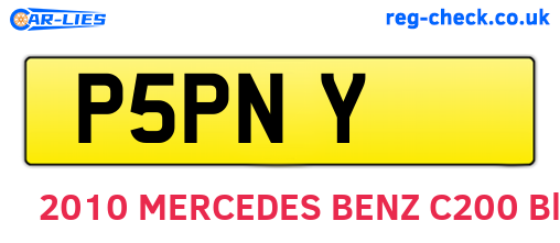 P5PNY are the vehicle registration plates.