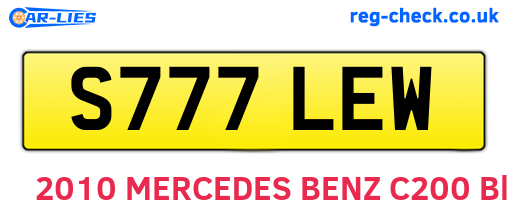 S777LEW are the vehicle registration plates.