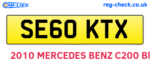 SE60KTX are the vehicle registration plates.
