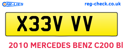 X33VVV are the vehicle registration plates.