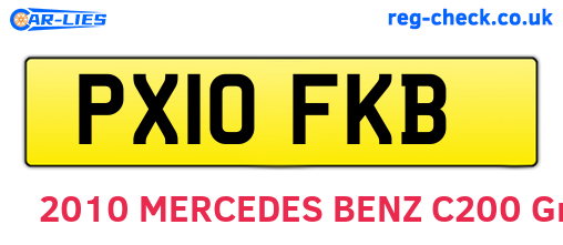 PX10FKB are the vehicle registration plates.