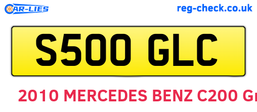 S500GLC are the vehicle registration plates.
