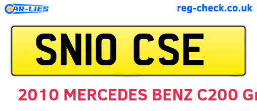 SN10CSE are the vehicle registration plates.
