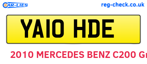 YA10HDE are the vehicle registration plates.