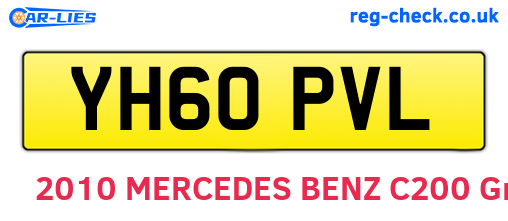 YH60PVL are the vehicle registration plates.