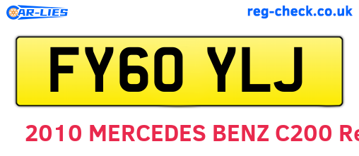 FY60YLJ are the vehicle registration plates.