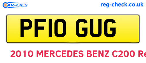 PF10GUG are the vehicle registration plates.