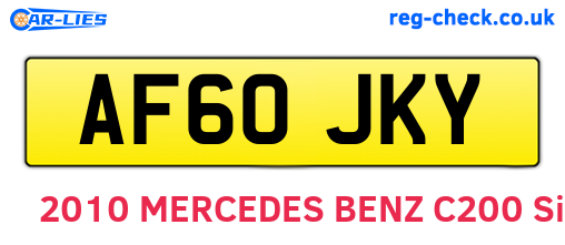 AF60JKY are the vehicle registration plates.