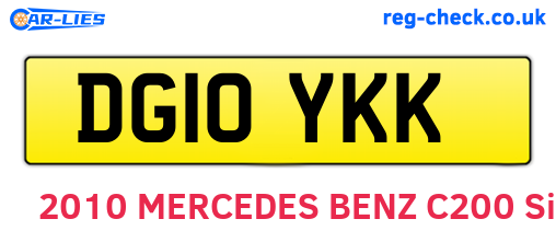 DG10YKK are the vehicle registration plates.