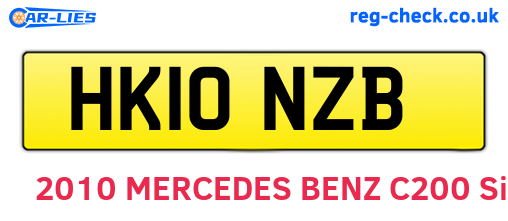 HK10NZB are the vehicle registration plates.