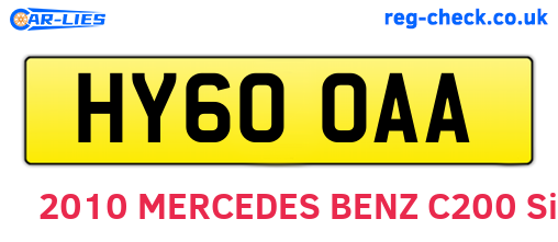 HY60OAA are the vehicle registration plates.