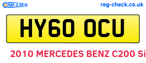 HY60OCU are the vehicle registration plates.