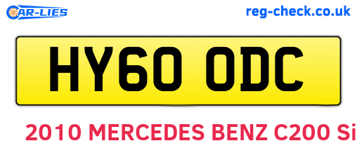 HY60ODC are the vehicle registration plates.