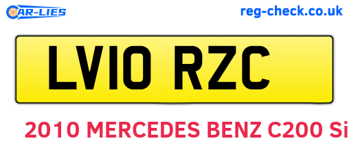 LV10RZC are the vehicle registration plates.