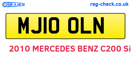 MJ10OLN are the vehicle registration plates.
