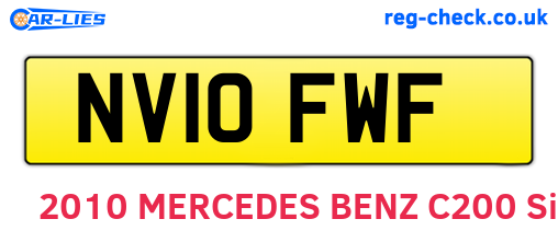 NV10FWF are the vehicle registration plates.