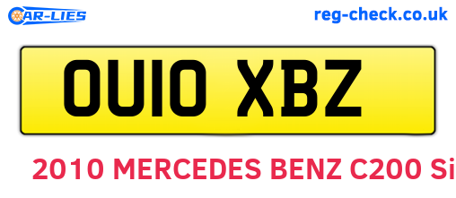 OU10XBZ are the vehicle registration plates.