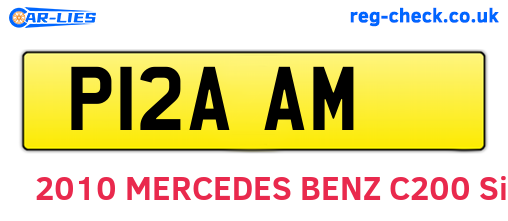 P12AAM are the vehicle registration plates.