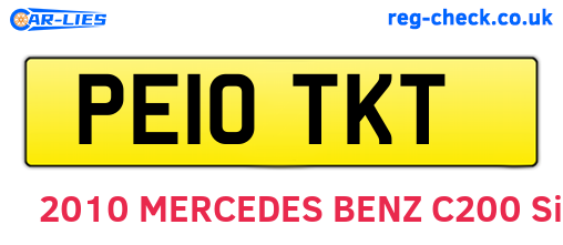PE10TKT are the vehicle registration plates.