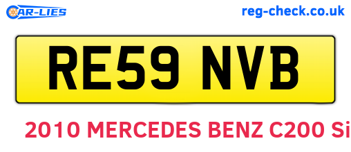 RE59NVB are the vehicle registration plates.