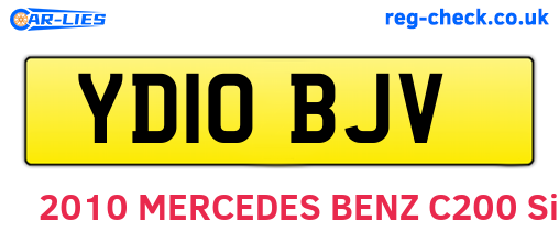 YD10BJV are the vehicle registration plates.