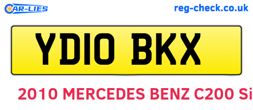 YD10BKX are the vehicle registration plates.