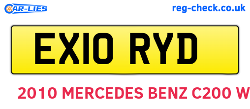 EX10RYD are the vehicle registration plates.