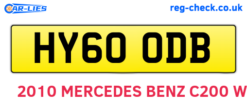 HY60ODB are the vehicle registration plates.