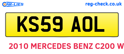 KS59AOL are the vehicle registration plates.