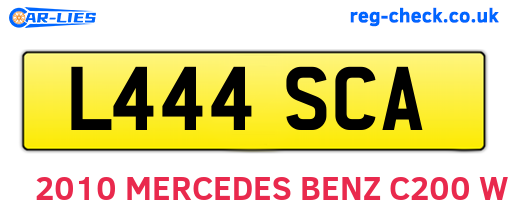L444SCA are the vehicle registration plates.