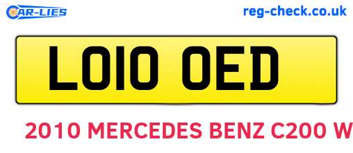 LO10OED are the vehicle registration plates.