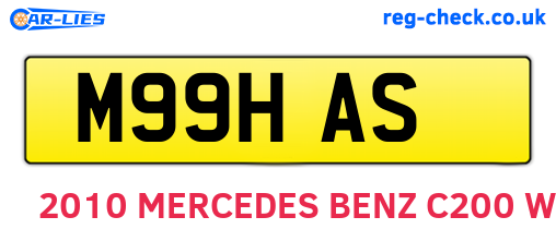 M99HAS are the vehicle registration plates.