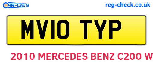 MV10TYP are the vehicle registration plates.