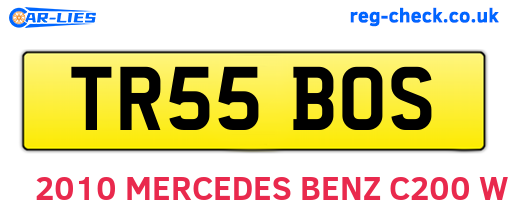 TR55BOS are the vehicle registration plates.